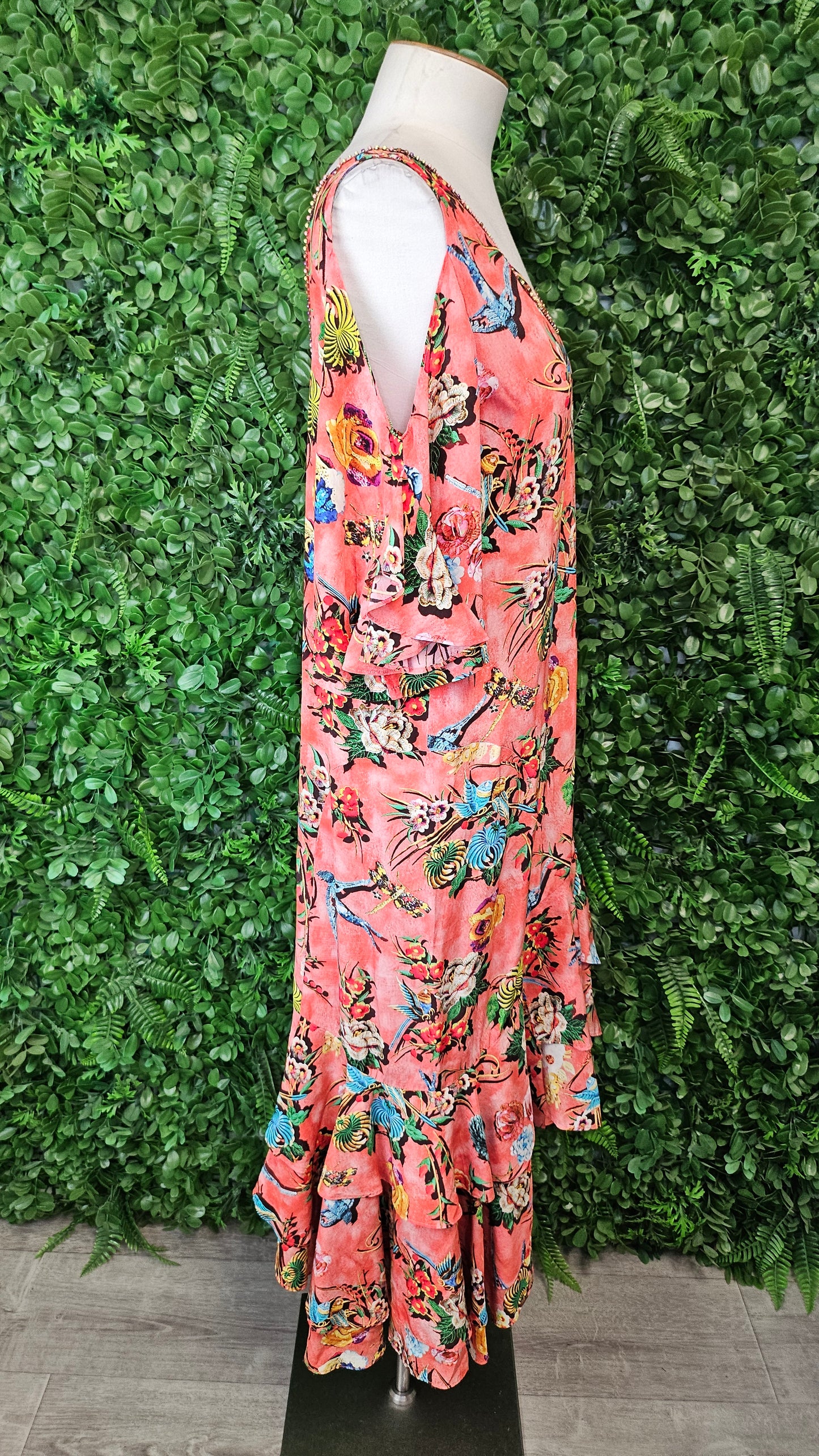 Trelise Cooper Peach Floral Get Rich Or Tie Trying Dress (10)