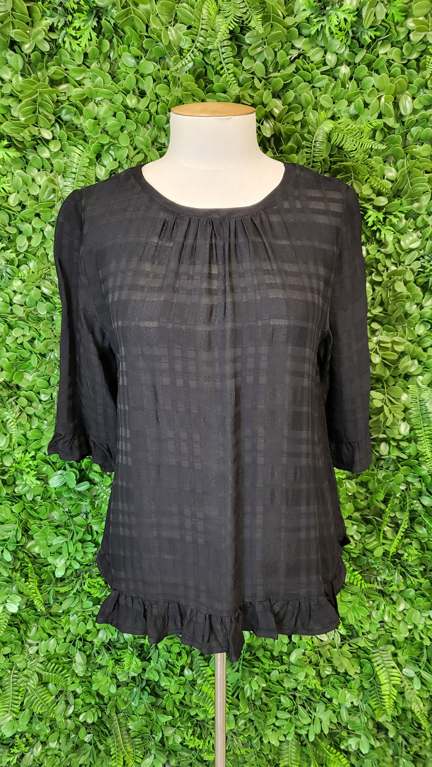 Foil Black Frill Hem Top (10)