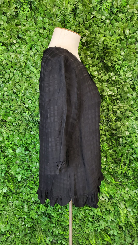 Foil Black Frill Hem Top (10)