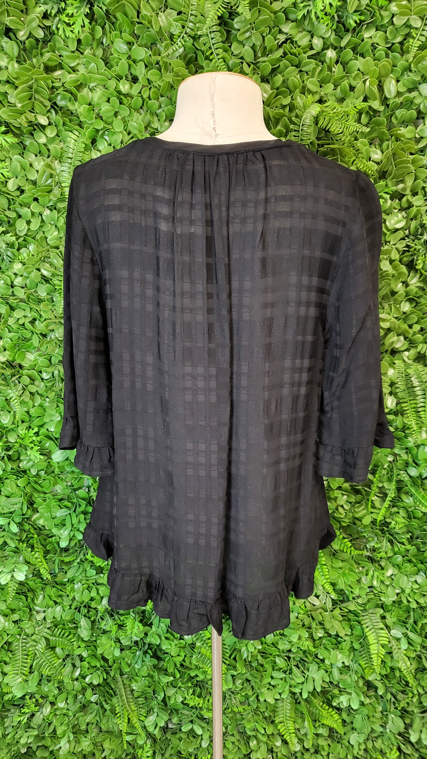Foil Black Frill Hem Top (10)