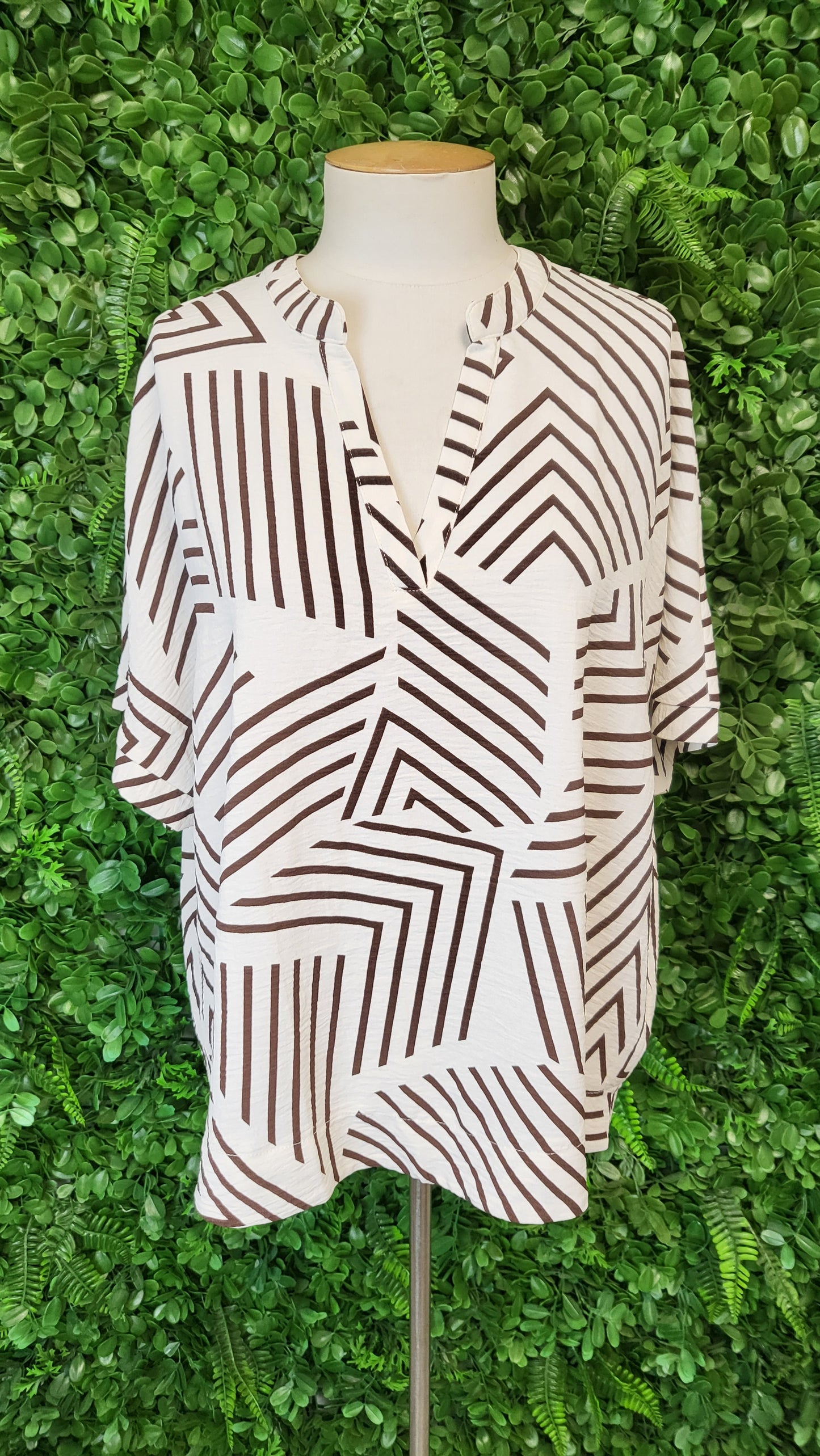 Tamara H Cream/Coco Print Top BNWT (16)