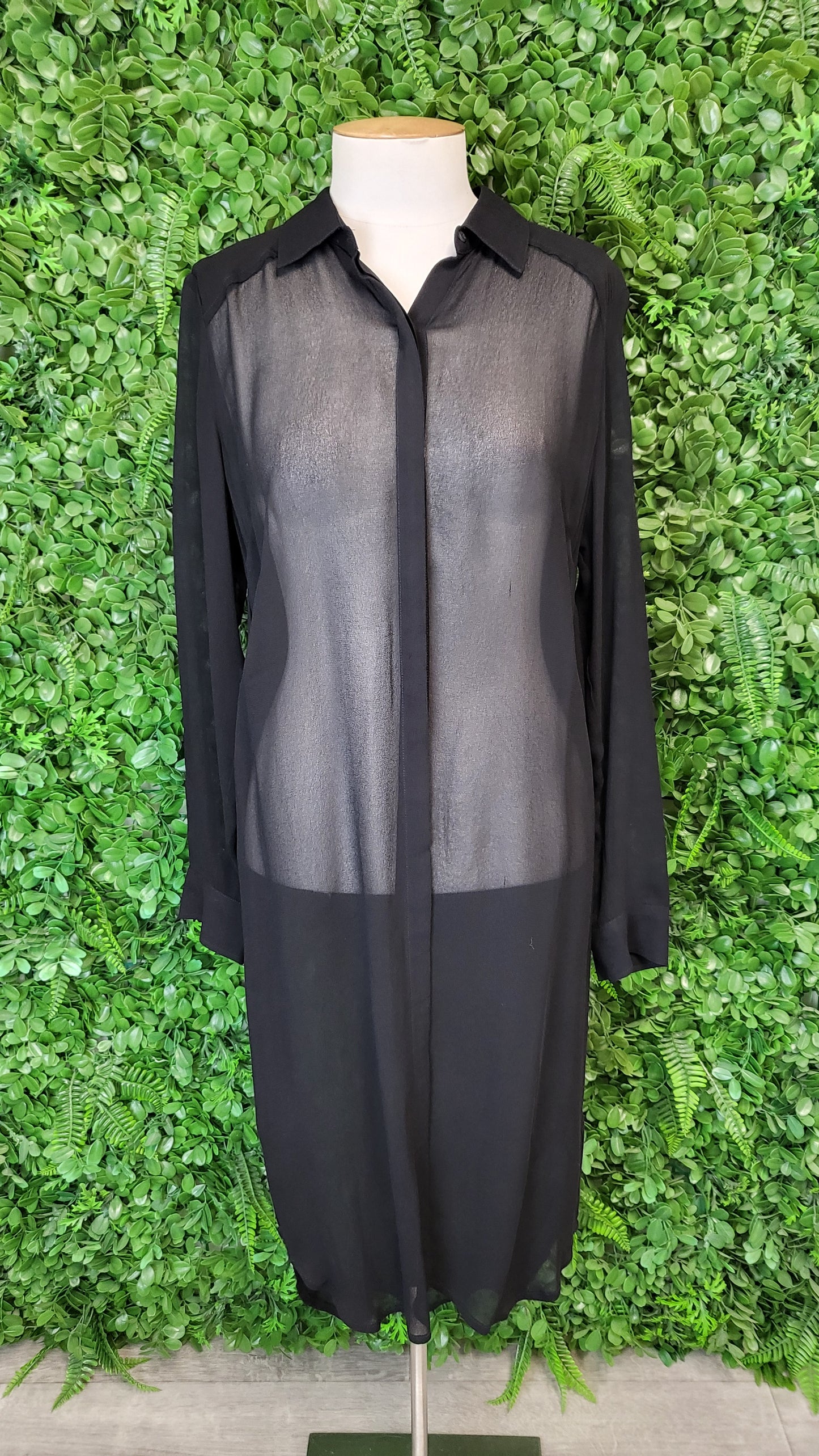 Max Black Sheer Shirt Dress (8)