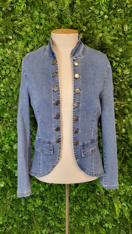 Betty Basics Blue Denim Military Jacket (10)