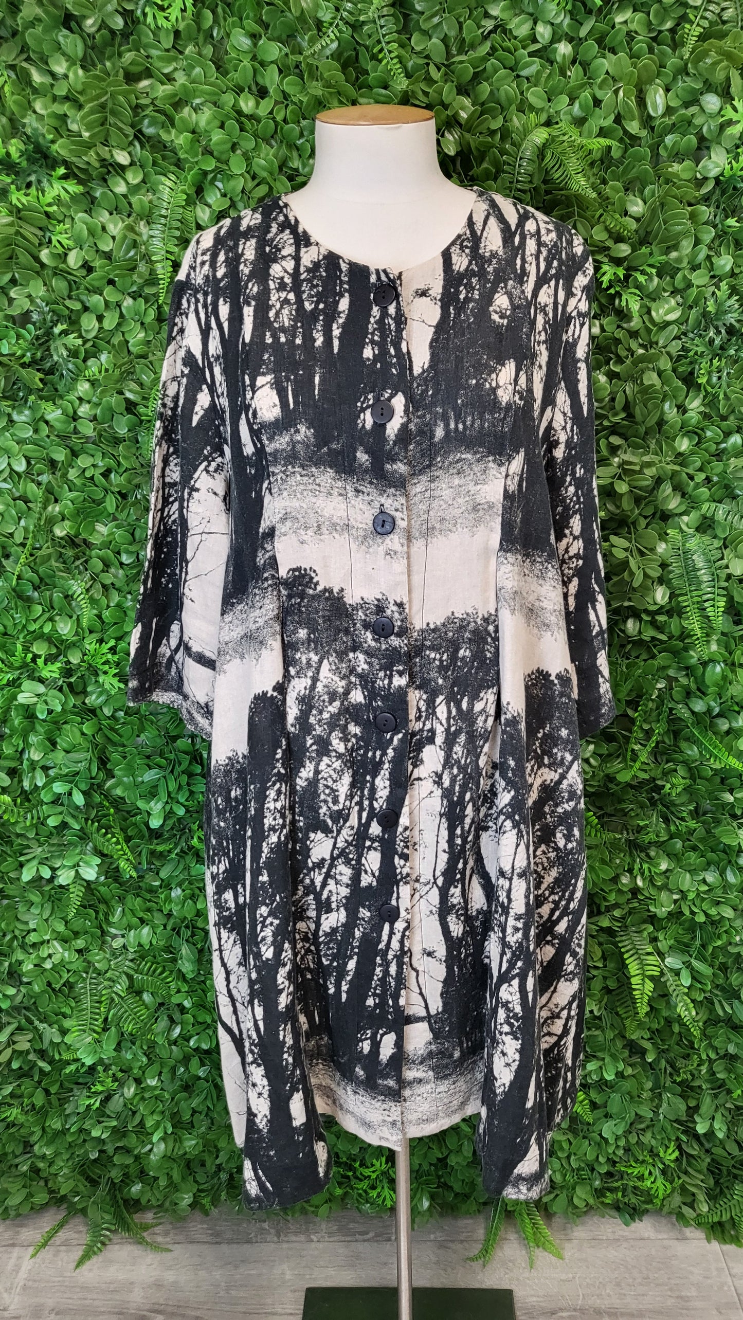 Megan Salmon Print Linen Dress Jacket (16)