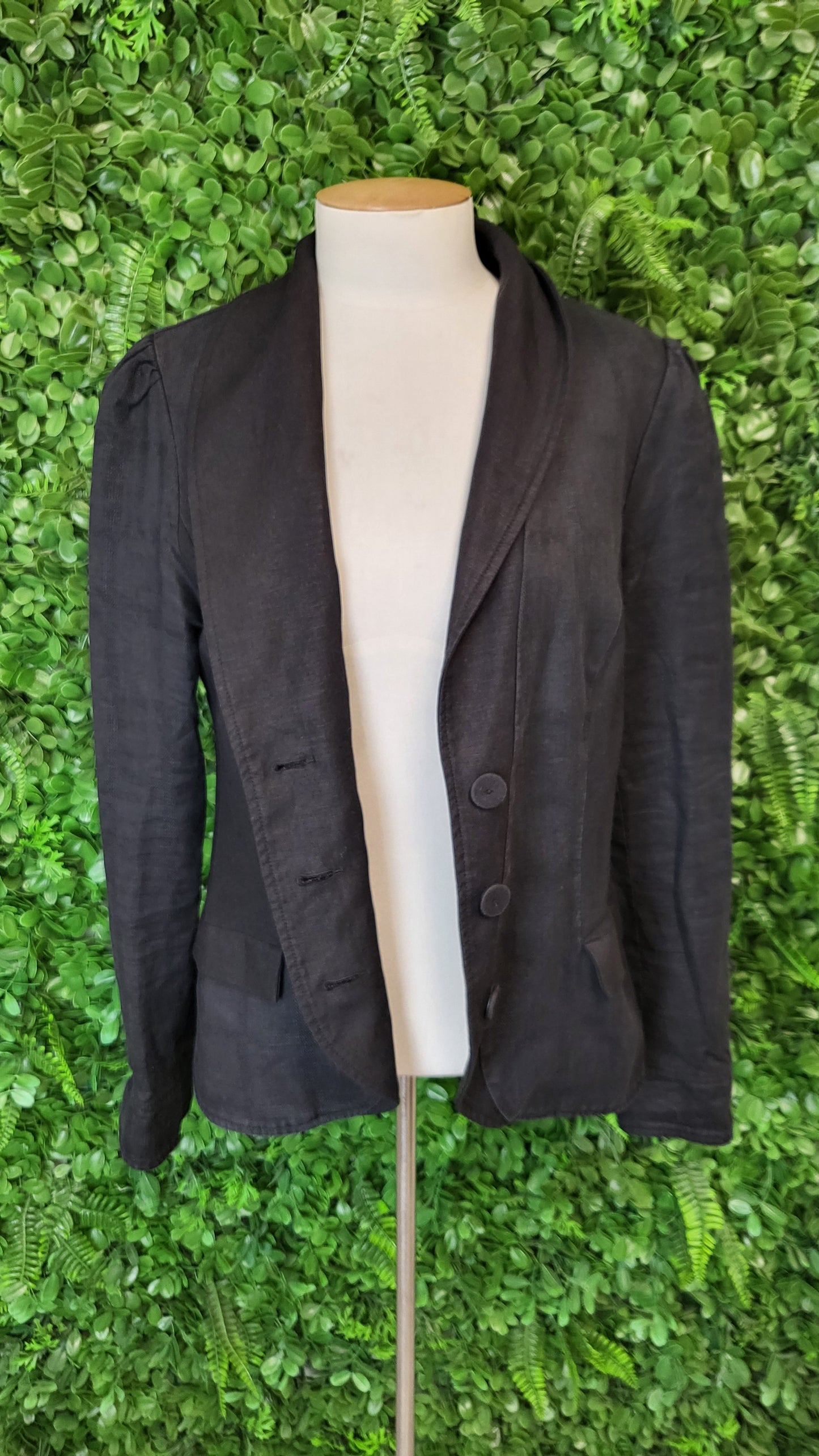 Daryl S Black Linen Blend Blazer (16)