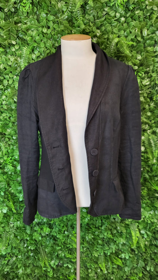 Daryl S Black Linen Blend Blazer (16)