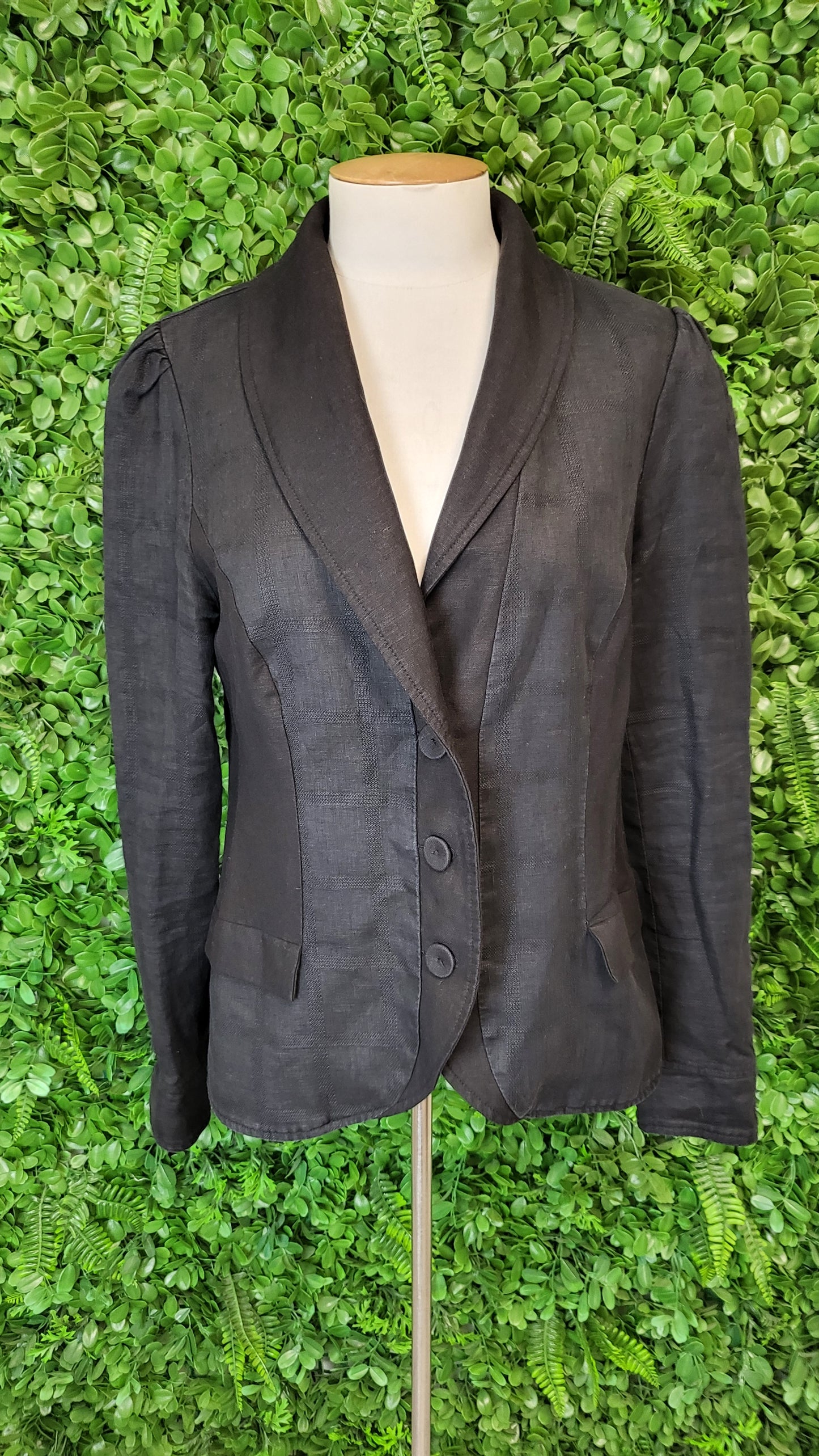 Daryl S Black Linen Blend Blazer (16)