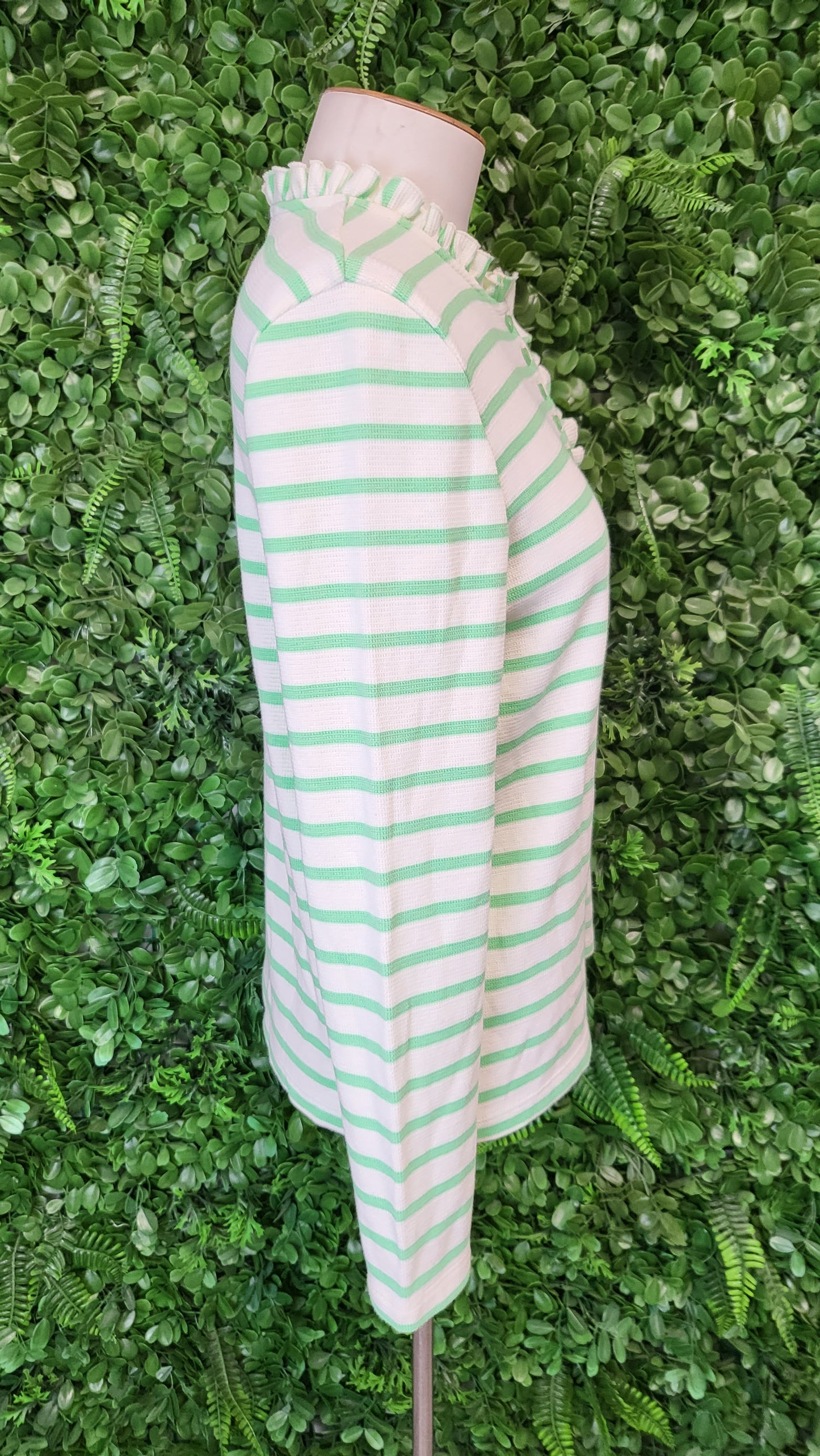 Rich & Royal Stripe Frill Henley Top (10-12)