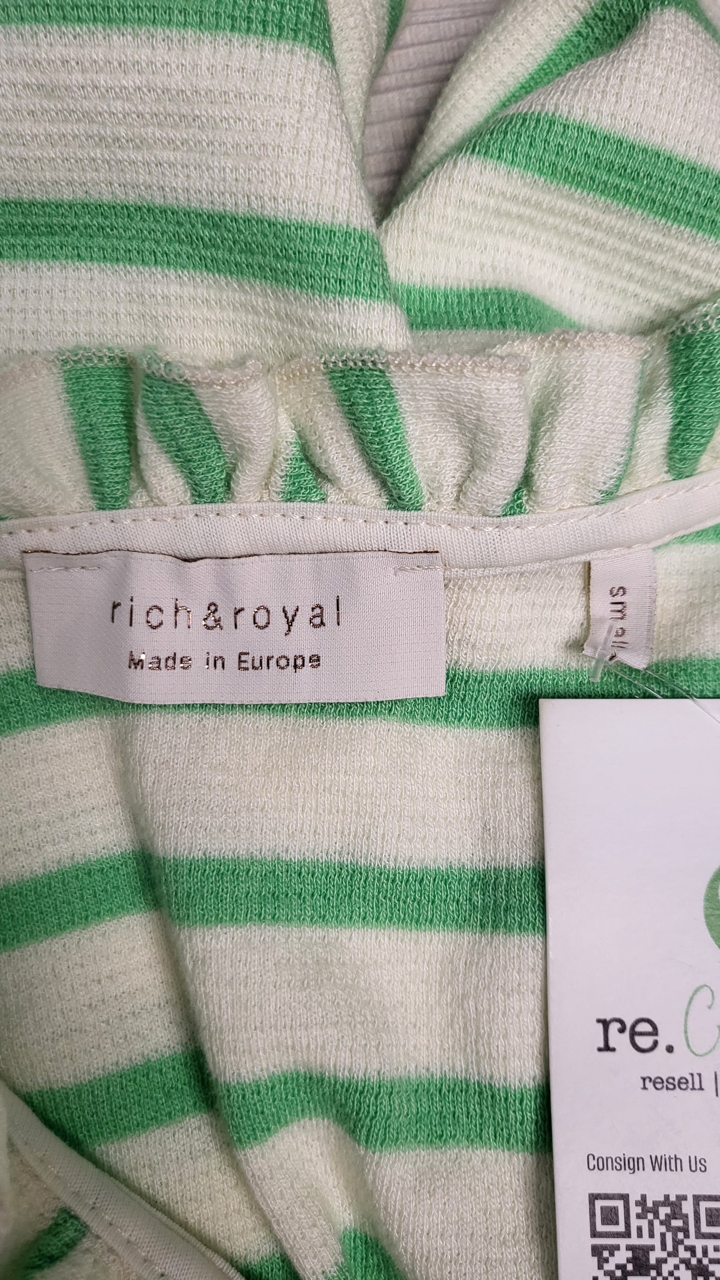 Rich & Royal Stripe Frill Henley Top (10-12)