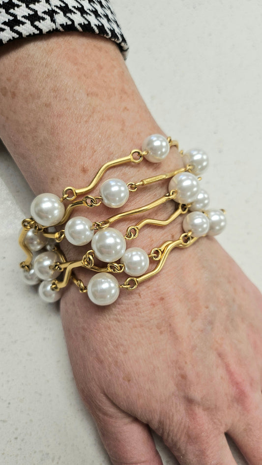 Biche De Bere Pearl Multi Strand Bracelet 19cm