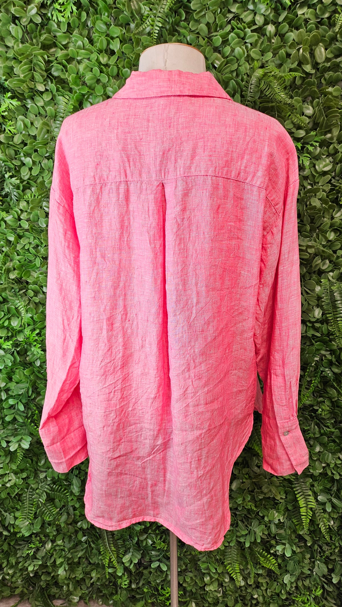 Max Pink Oversized Linen Shirt (12-14)
