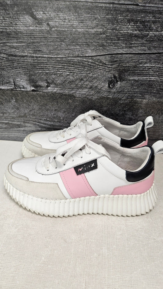 Minx White Leather Racer Sneaker (38)
