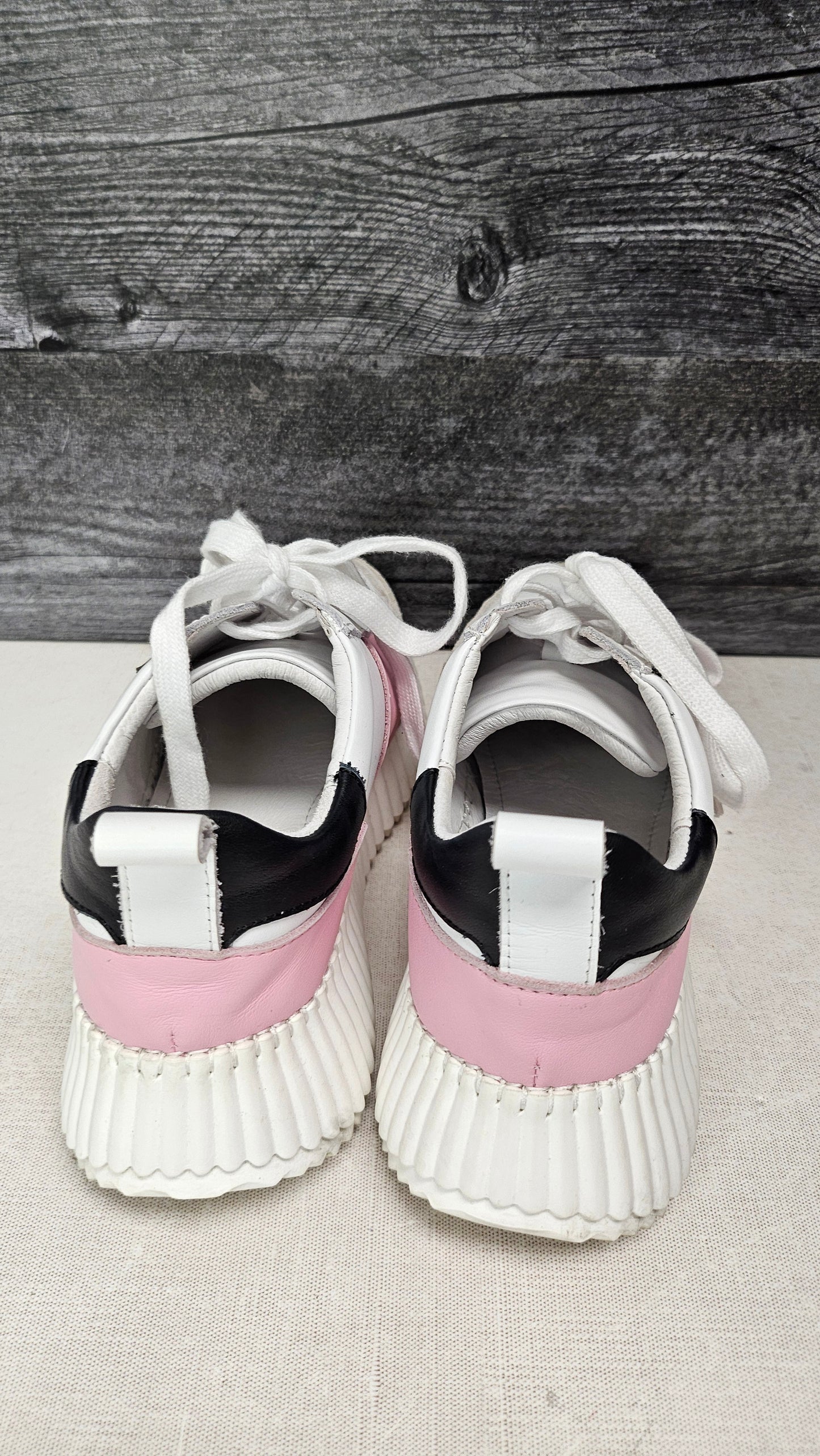 Minx White Leather Racer Sneaker (38)