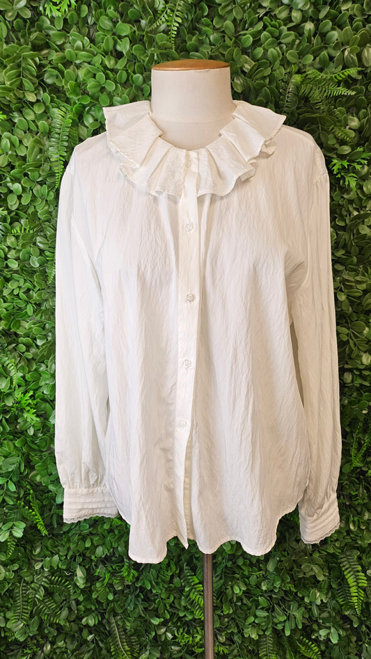 Urban Revivo Ivory Frill Neck Shirt (12)