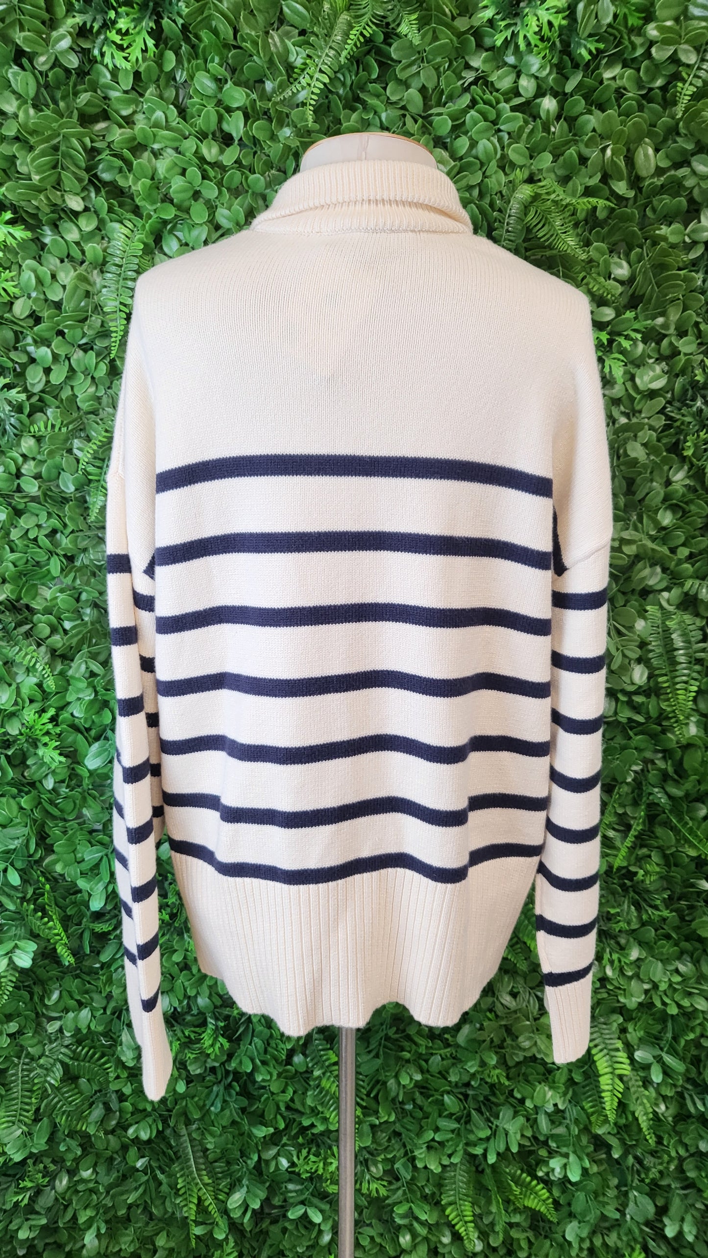 Zara Cream/Black Oversized Zip Knit (14-16)