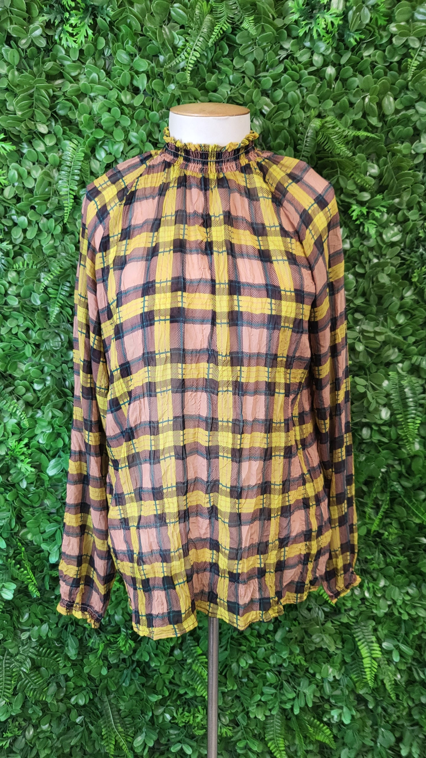 Siren Print Check Blouse (8)
