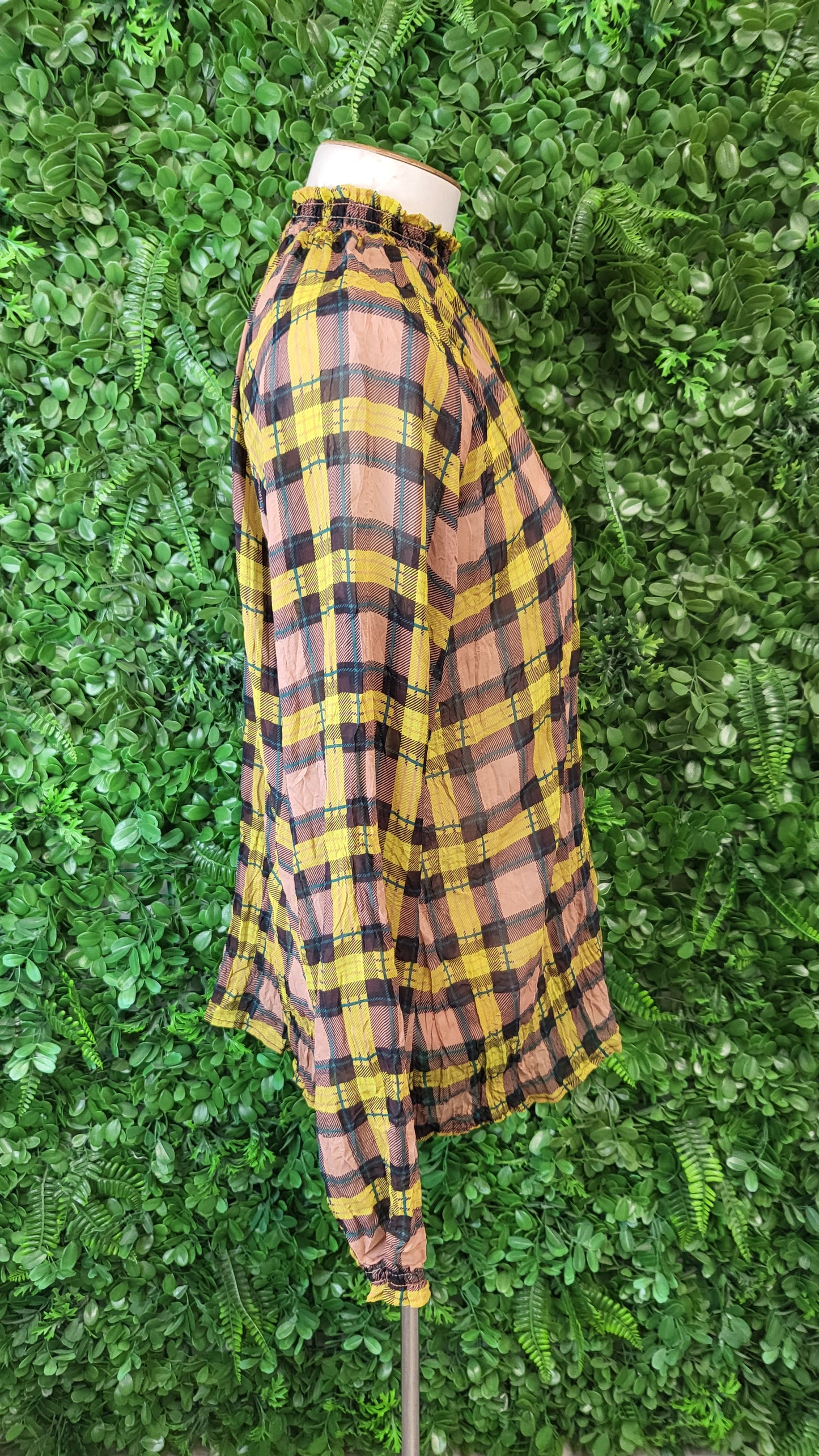 Siren Print Check Blouse (8)