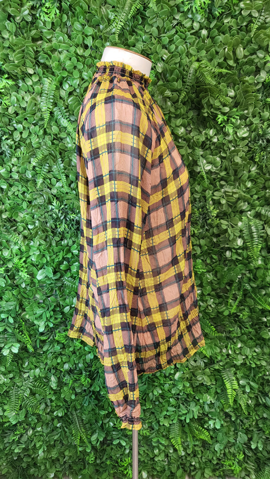 Siren Print Check Blouse (8)