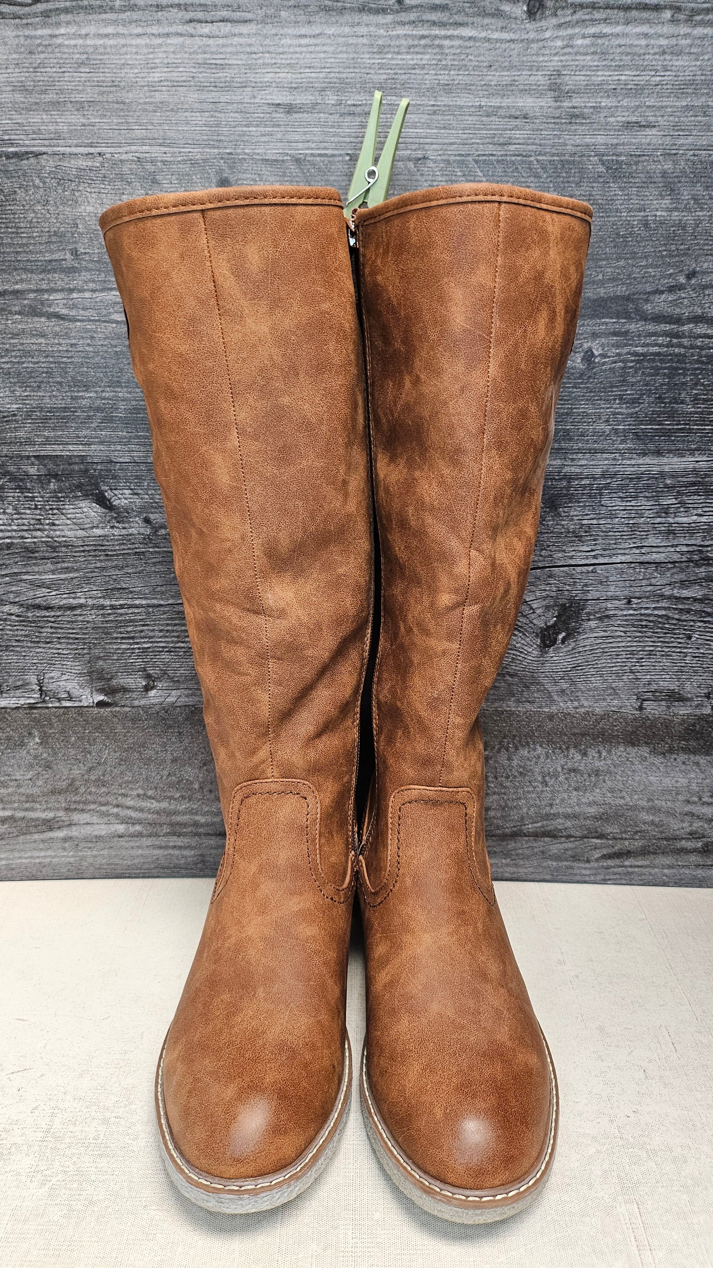 Los Cabos Tan Fleece Knee High Boots (39)