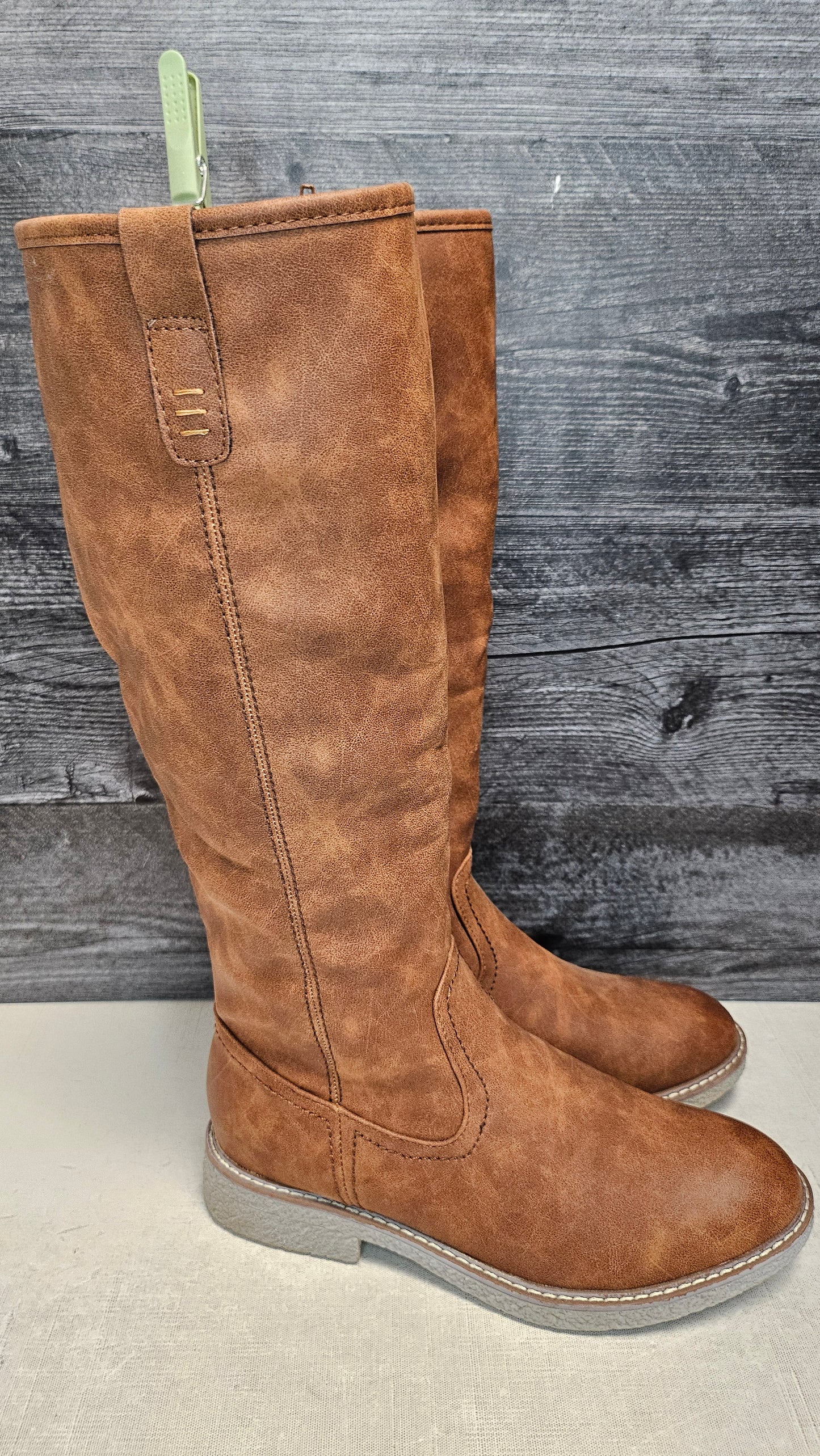 Los Cabos Tan Fleece Knee High Boots (39)