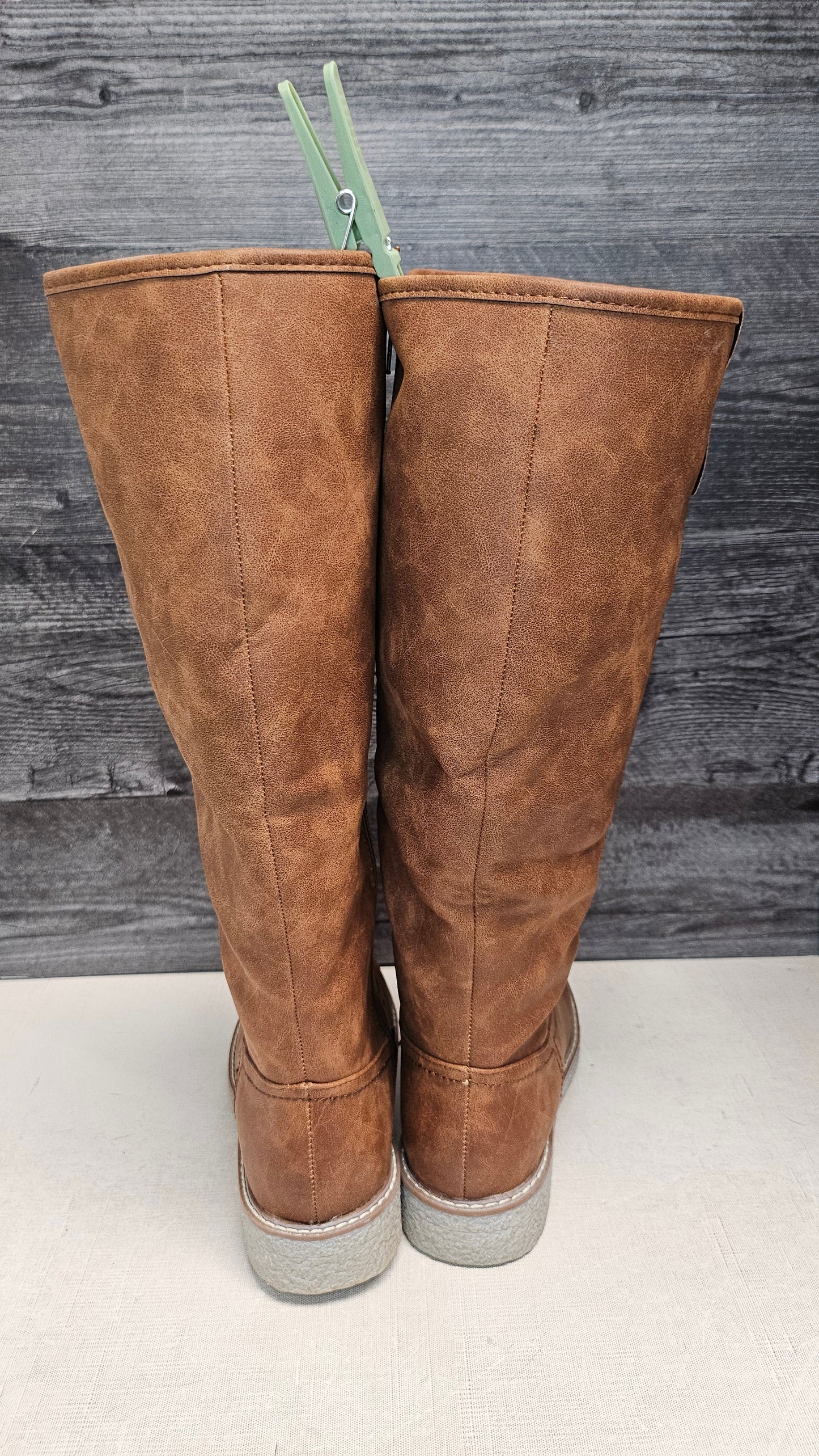Los Cabos Tan Fleece Knee High Boots (39)