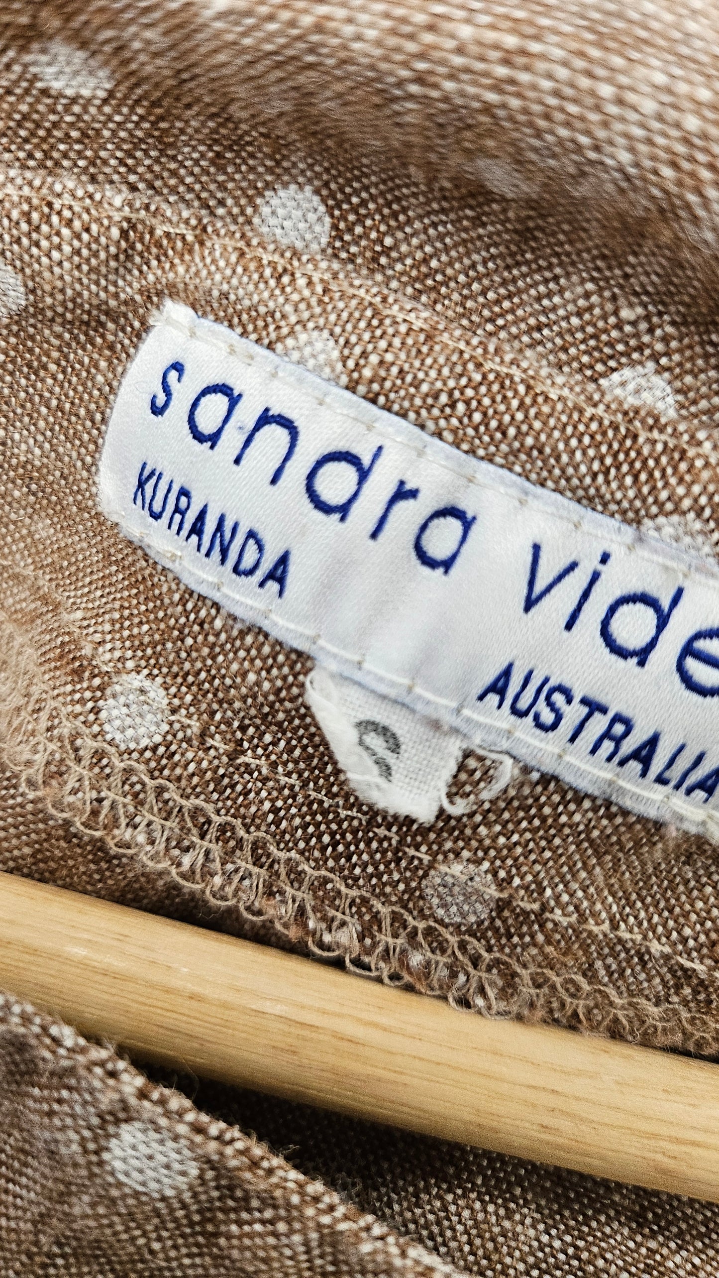 Sandra Viden Tan Linen Polka Tank (10)