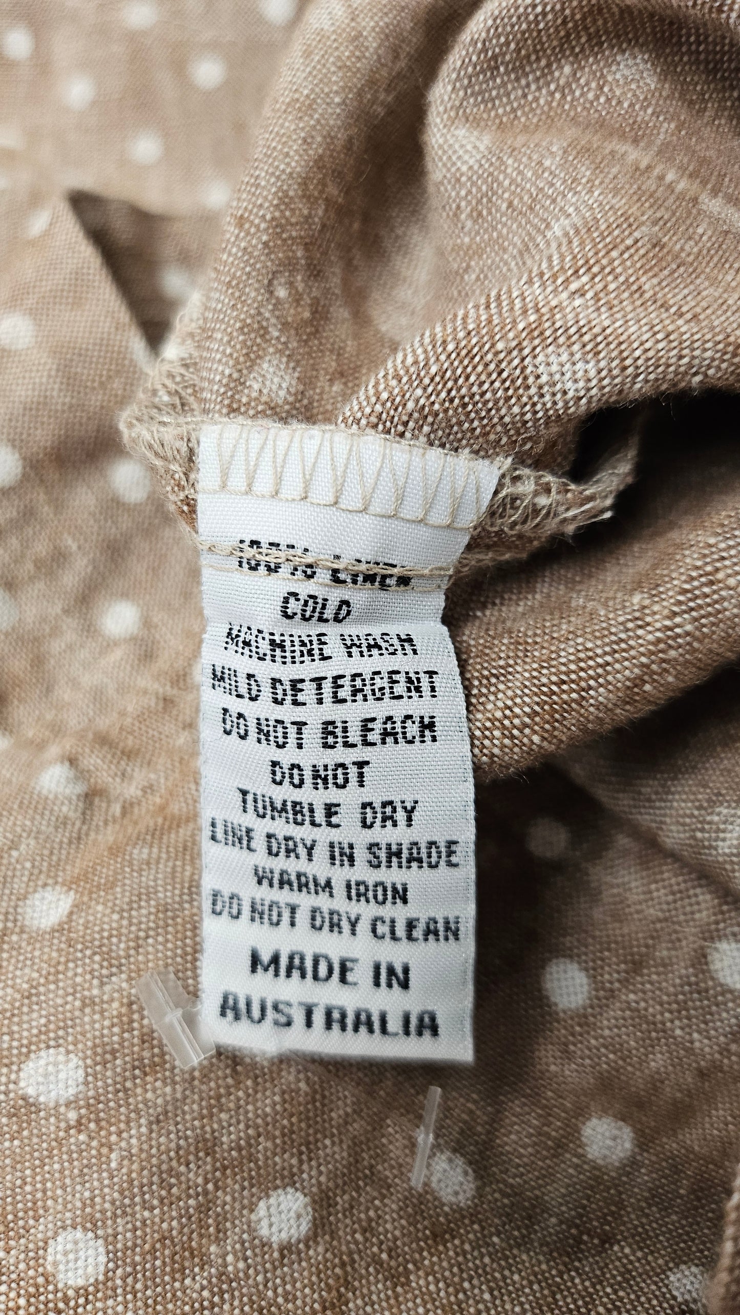 Sandra Viden Tan Linen Polka Tank (10)