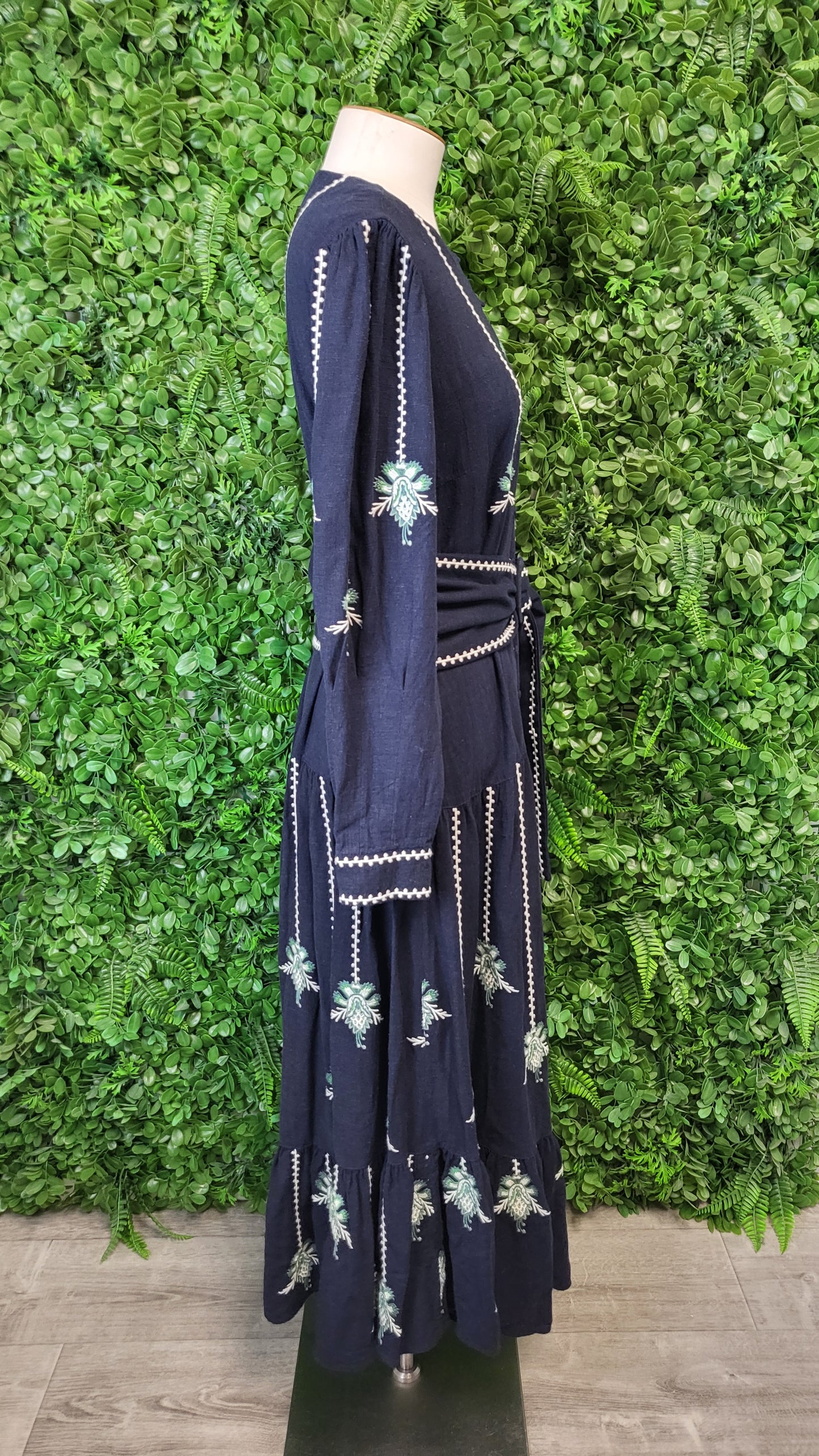 Once Was Melbourne Navy Linen Dress (10)