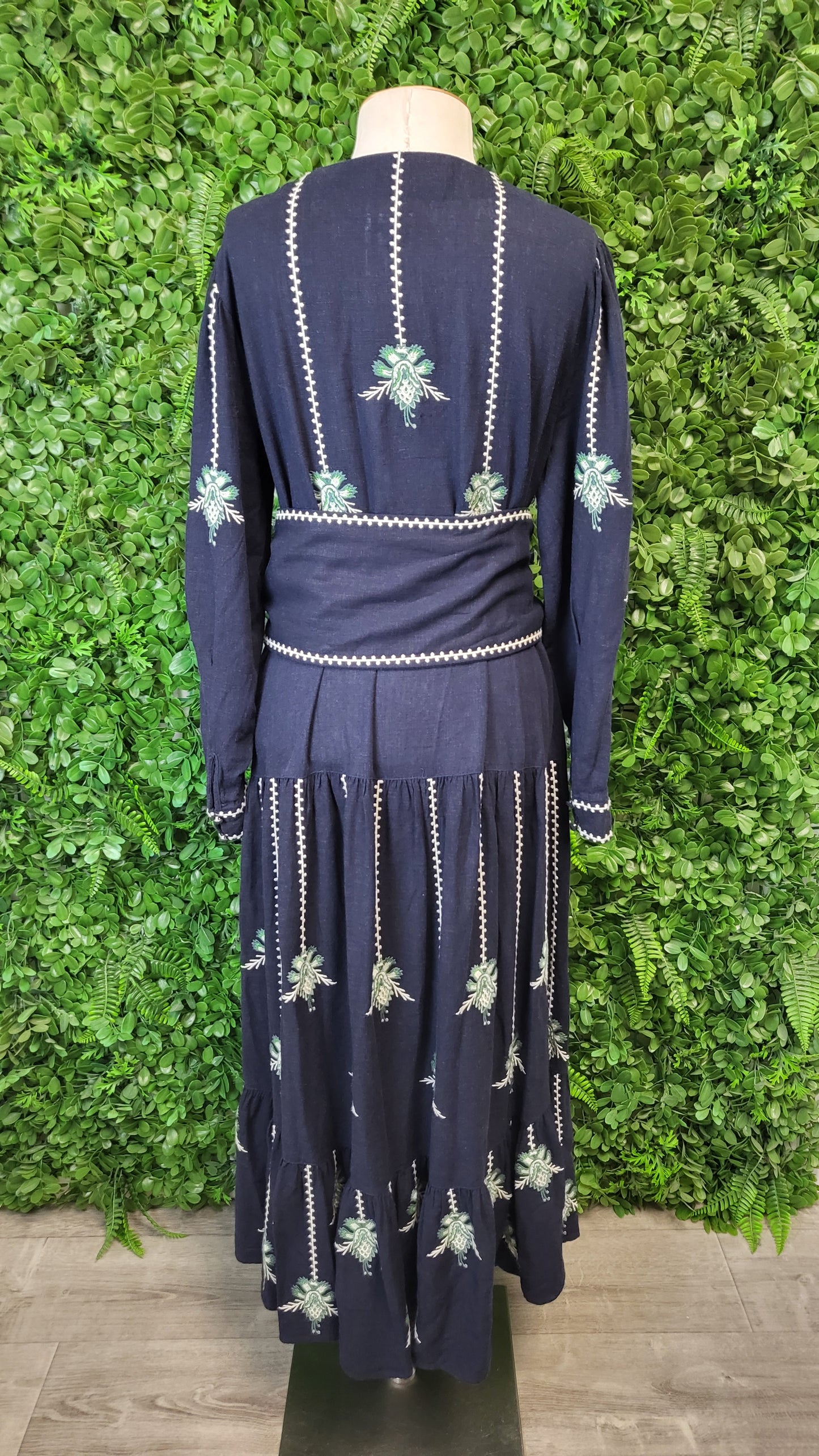 Once Was Melbourne Navy Linen Dress (10)
