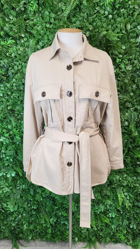ZARA Tan Safari Jacket (10-12)