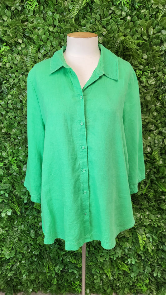 Blue Illusion Green Linen Shirt (18)