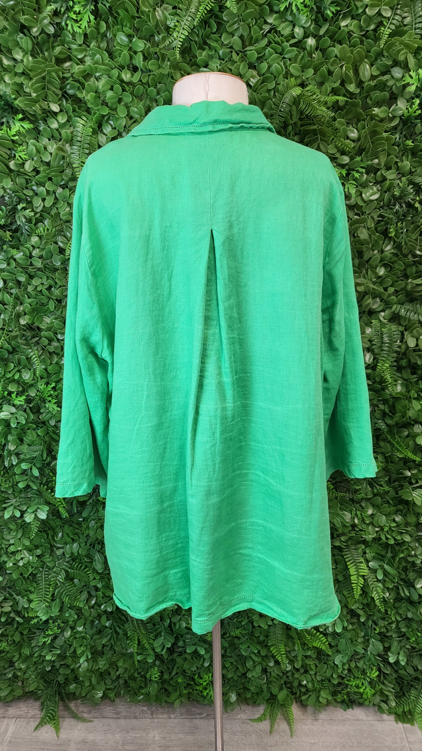 Blue Illusion Green Linen Shirt (18)