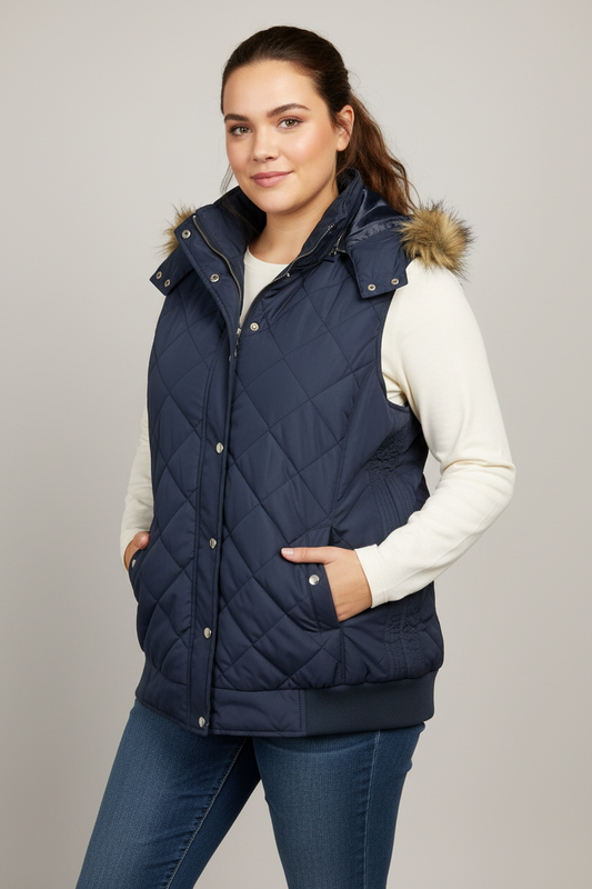 Autograph Navy Quilted Vest (20)