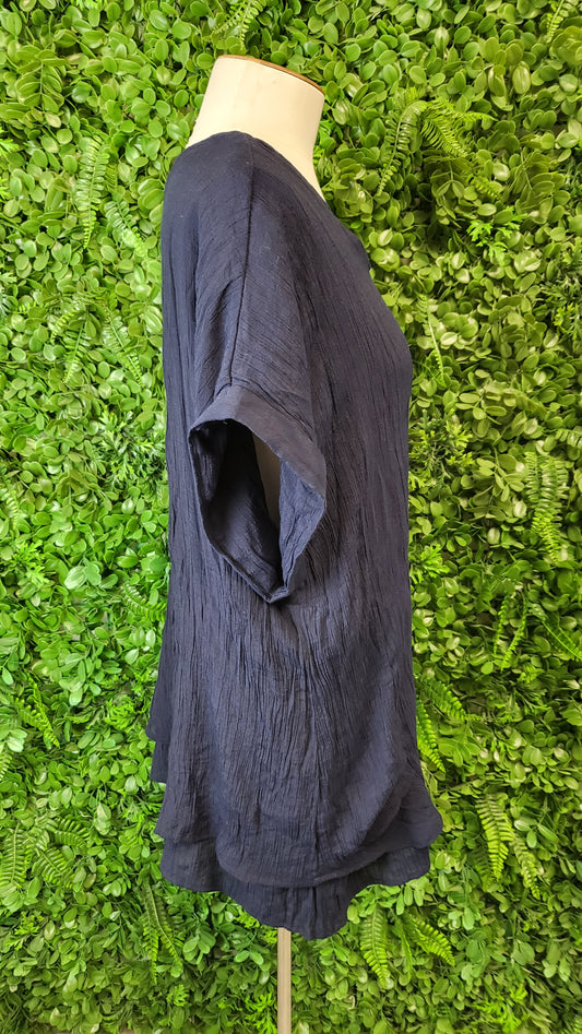 Virtuelle Navy Crinkle Top (18)