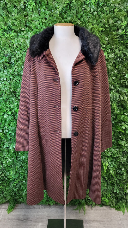 Studio Curve Choc/Black Twill Coat (20)