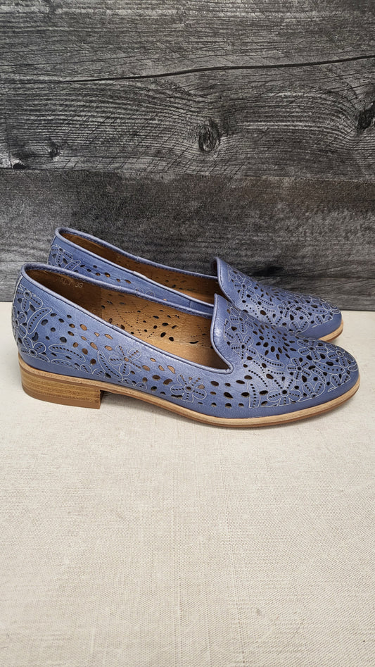 Belle Scarpe Blue Leather Loafer (39)