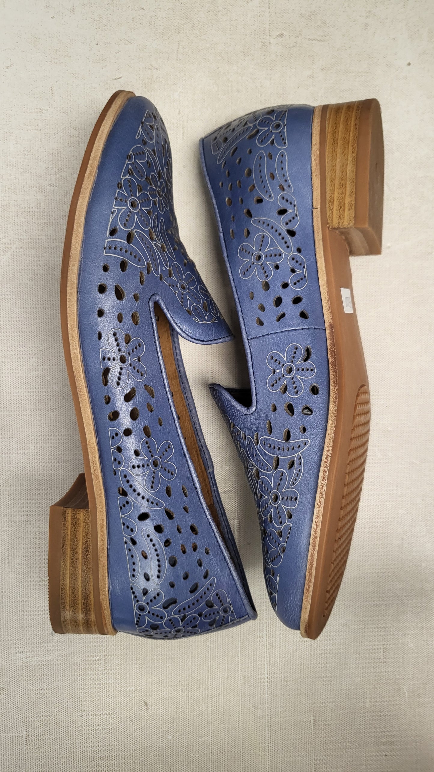 Belle Scarpe Blue Leather Loafer (39)