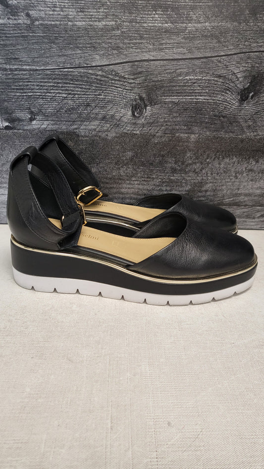 Isabella Anselmi Black Wedge Sandal (38)