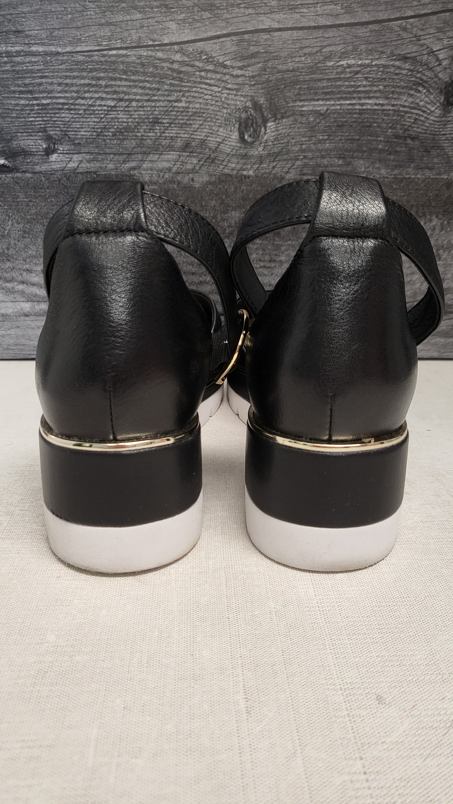 Isabella Anselmi Black Wedge Sandal (38)