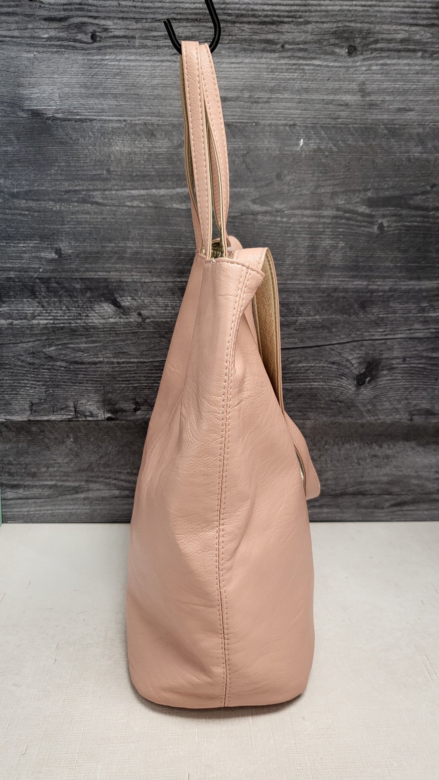 Beau Pink/Gold Leather Tote Bag 34x36x15cm