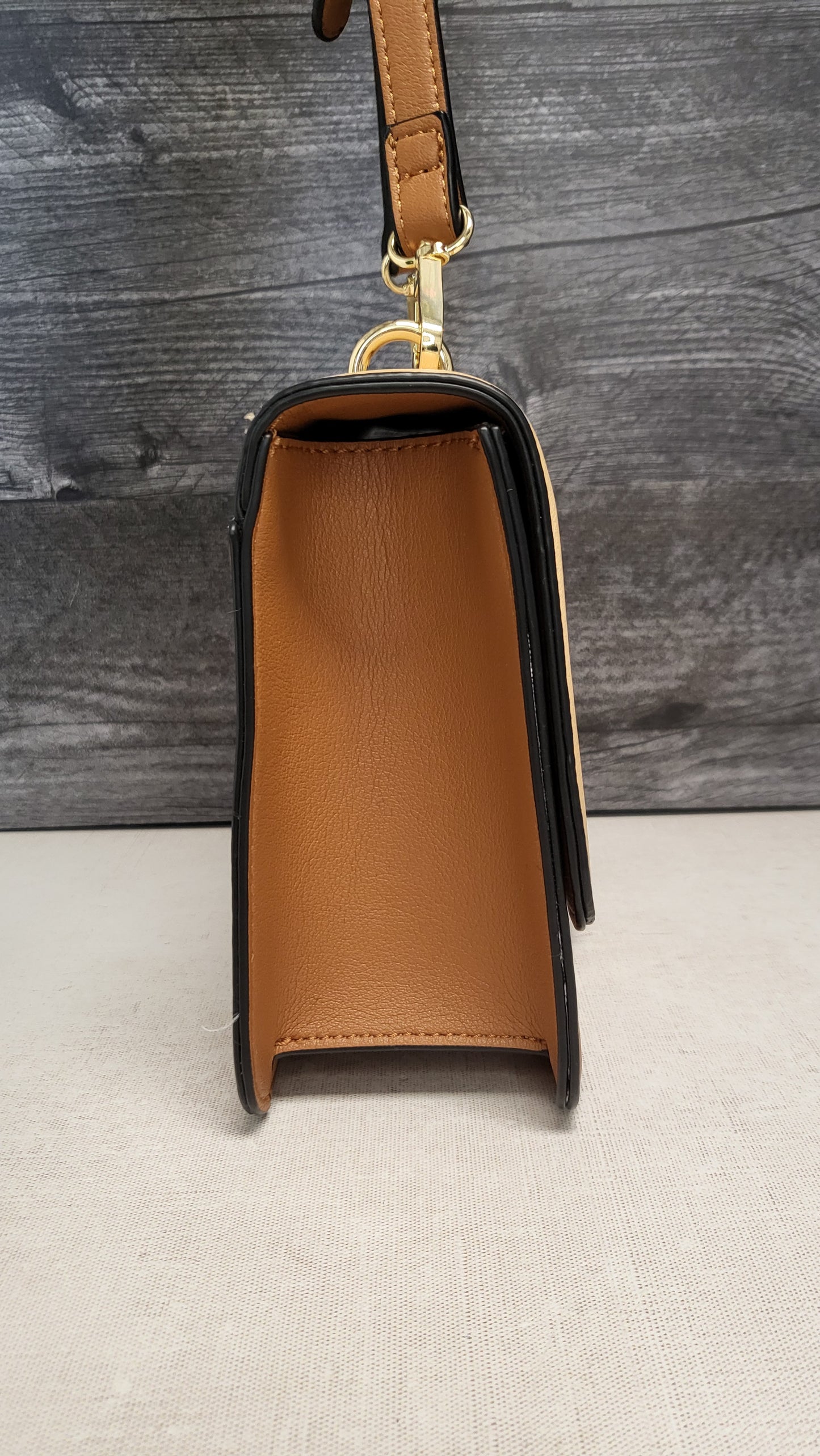 Louenhide Tan Mini Pleather Bag 21x17x8cm
