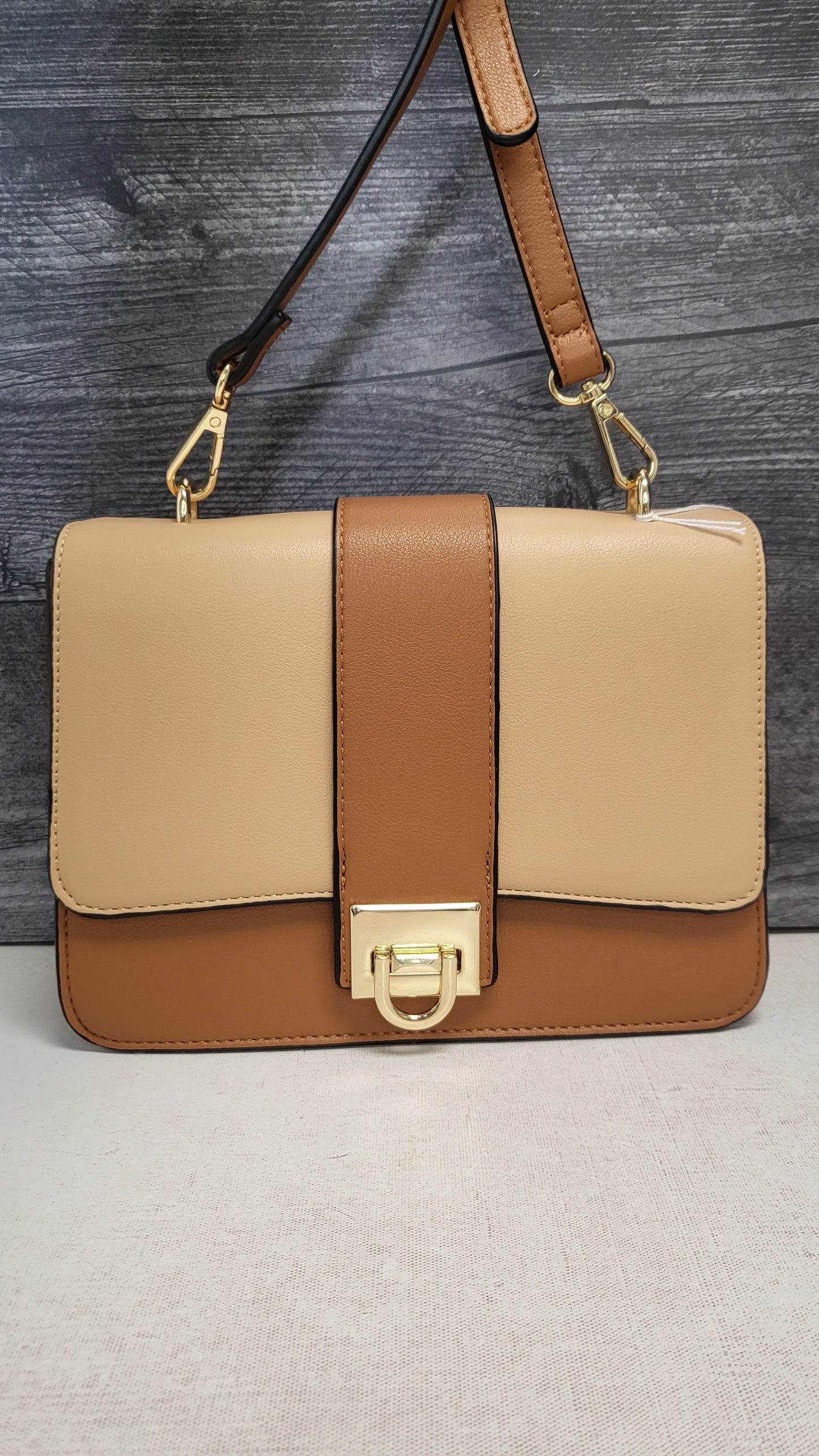 Louenhide Tan Mini Pleather Bag 21x17x8cm