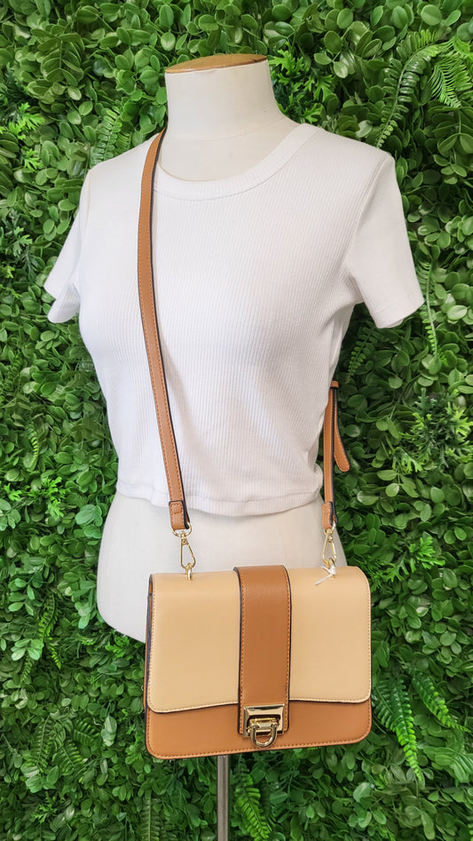 Louenhide Tan Mini Pleather Bag 21x17x8cm