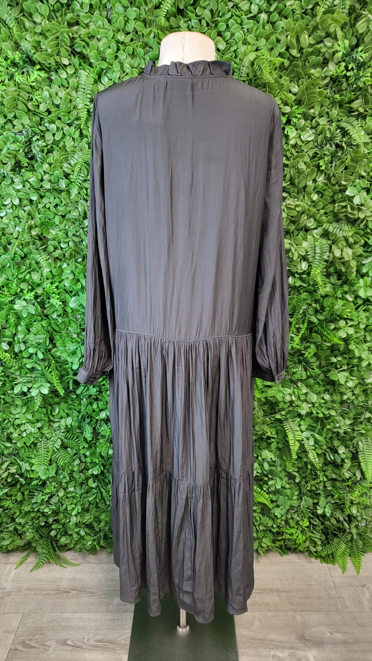 Foil Charcoal Tier Midi Dress (10)