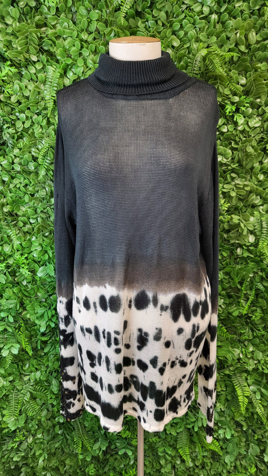 Adine Undone Black/Cream Sequin Cuff Knit (12-14)