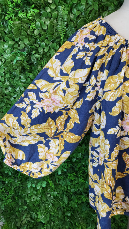 Zest Floral Linen Smock Top (16)