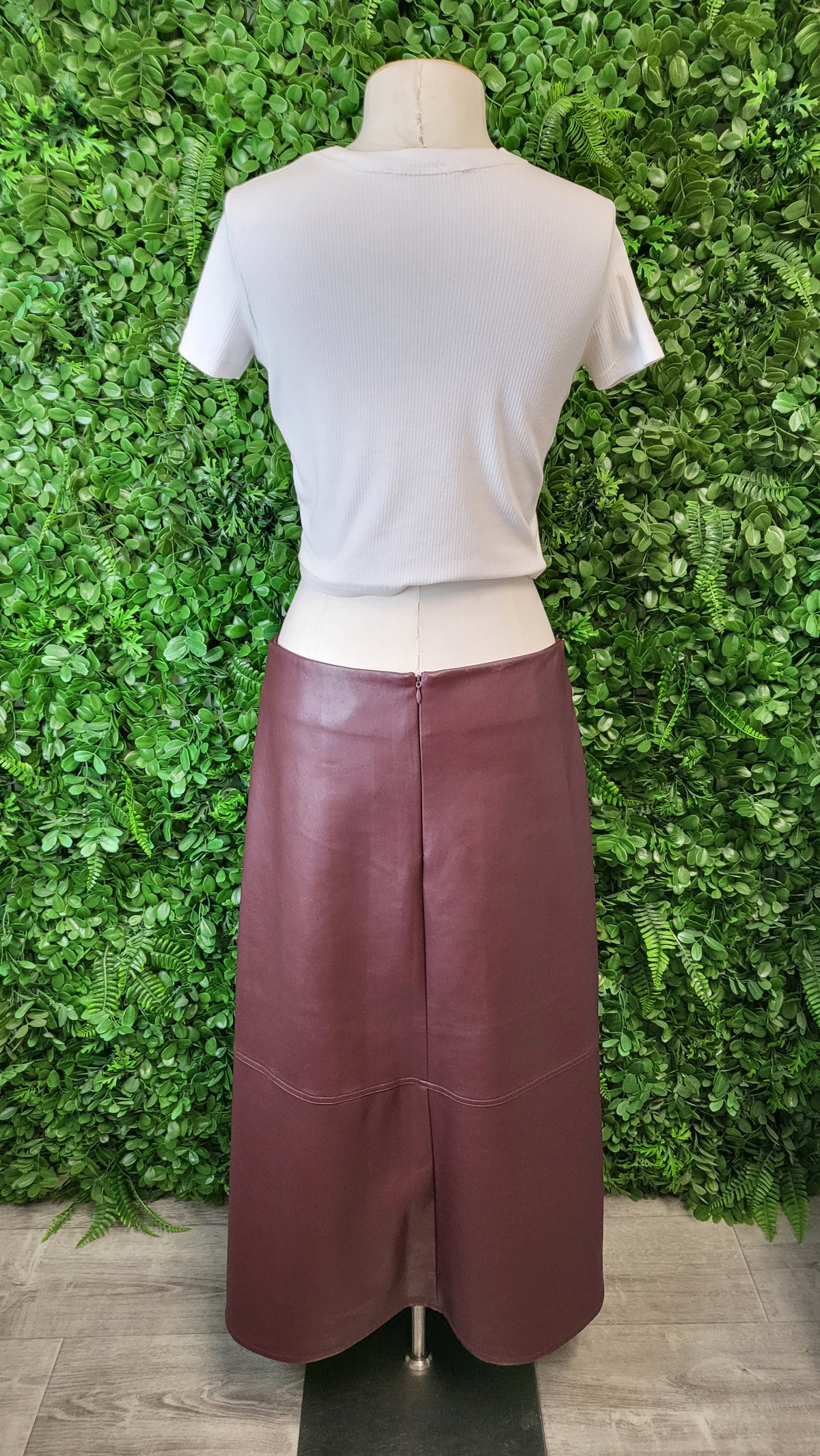 Decjuba Plum Pleather A-line Skirt (12)