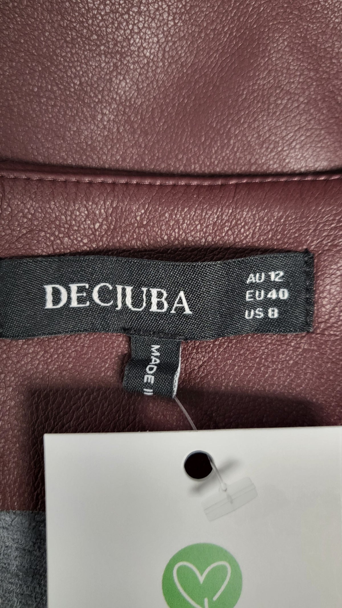 Decjuba Plum Pleather A-line Skirt (12)