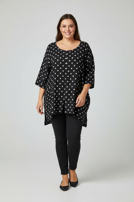 The Italian Closet Spot Linen Top (18-20)
