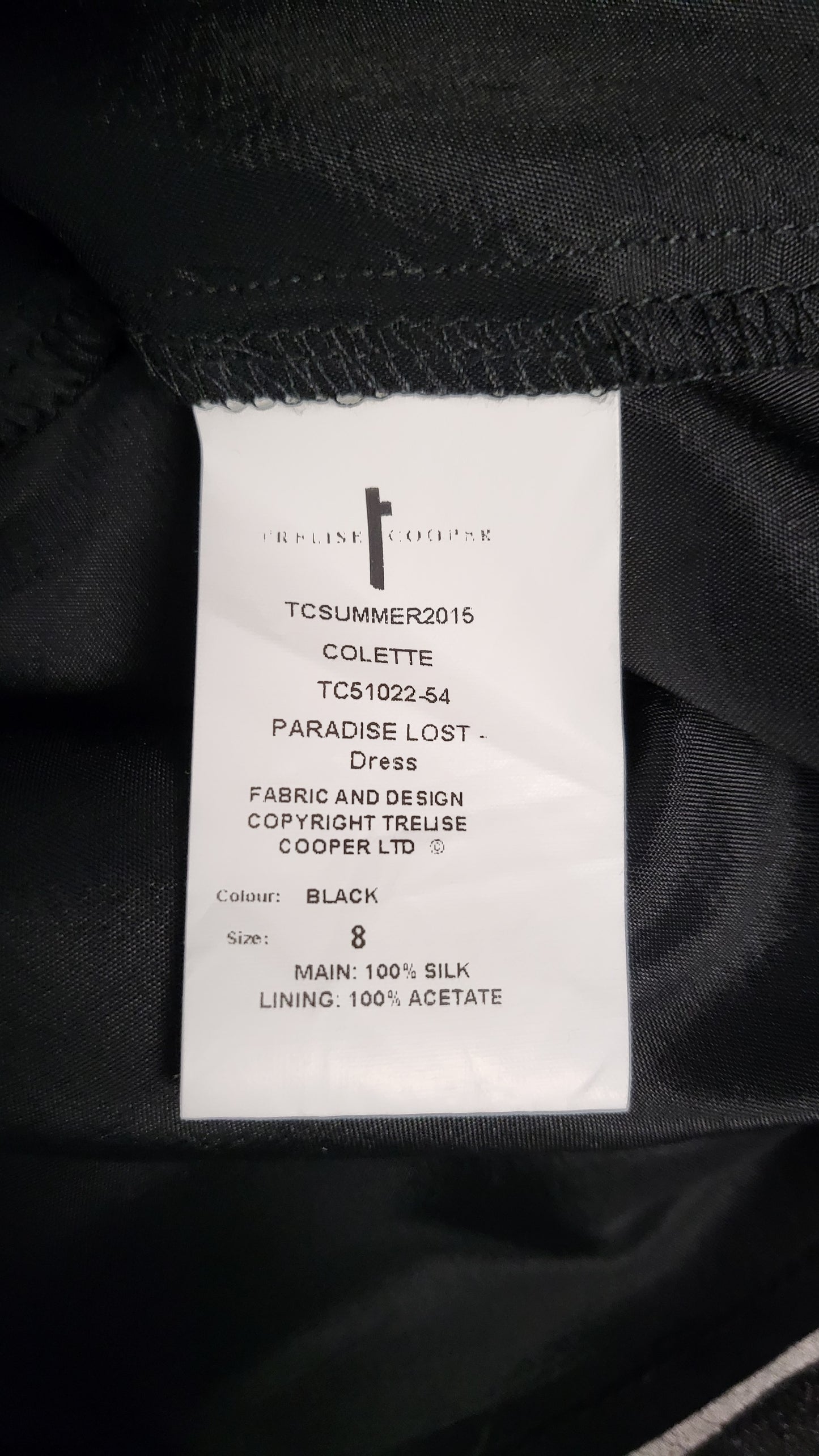 Trelise Cooper Black Paradise Lost Dress (8-10)